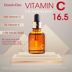 Serum C GoodnDoc Dưỡng Trắng Sáng Da,Hỗ Trợ Giảm Thâm Nám, Chống Lão Hóa Vitamin C 16.5 Daily Whitening - GoodnDoc Vitamin C 30ml
