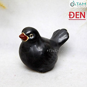 Tượng chim gốm đuôi xòe mỏ đỏ trang trí nhiều màu TCV-CHIM-02