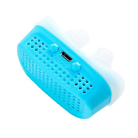 Thiết bị chống ngáy ngủ điện tử với Bộ lọc PM2.5, cải thiện chất lượng không khí,Silicone mềm, thoải mái được thiết kế để cố định trong lỗ mũi-Màu xanh dương