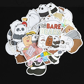 Bộ 20 Sticker Hình Dán chủ đề We Bare Bear  Cute Chống Nước Decal Chất Lượng Cao Trang Trí Va Li Du Lịch Xe Đạp Xe Máy Guitar Ukulele Laptop Nón Bảo Hiểm