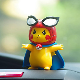 Pikachu Cos Spider-Man Iron Man Car Accessories Decoration Pokemon Automobile Ornament