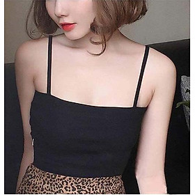 Áo 2 dây quây ngang màu đen freesize