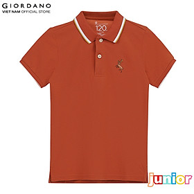 Áo Thun Có Cổ Trẻ Em Ngắn Tay Thêu Logo Hươu Deer Polo Giordano 03011202