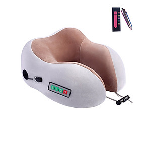 Gối Massage Cổ Hồng Ngoại, Mát Xa Du Lịch Không Dây (Đeo cổ) - Pin 2000 mAh - Tặng Kèm Máy 1 Massage Cầm Tay Mini| Sử dụng liệu pháp massage Shiatsu Nhật Bản