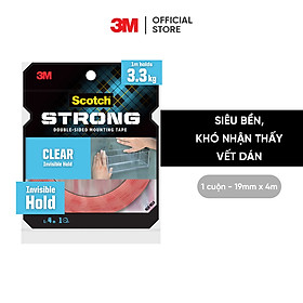 Băng keo hai mặt trong suốt Scotch 3M 410 - M19 - Dính siêu tốt, độ bền cao, chống tia UV, kéo nhẹ nhàng, cắt dễ dàng