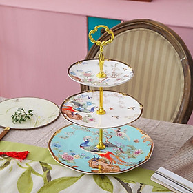 Mua Đĩa đựng trái cây bánh kẹo  Khay 3 tầng Sứ Xương sang trọng  phong cách Châu Âu