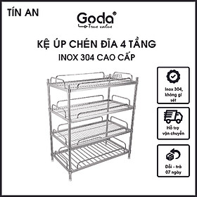 Kệ Inox 304 Úp Chén Dĩa 4 Tầng Goda - GD-117