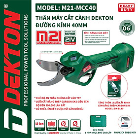Mua  Tặng lưỡi kéo  Thân Kéo Cắt Cành Dùng Pin Dekton M21-MCC40  18V-21V  – TYM MÁY PIN
