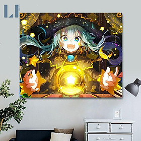Mua Tranh sơn dầu số hóa có khung LIM Art -Tranh tô màu theo số cô bé phù thuỷ T1129