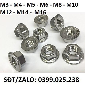 Mua Combo 10 con đai ốc  ecu liền long đen inox (ê cu). M3 M4 M5 M6 M8 M10 M12 M14 M16