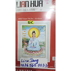 Mua Tranh thêu chữ thập PHẬT QUAN THẾ ÂM 88827(43*55cm) chưa thêu 5d