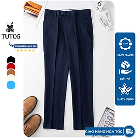 Quần âu nam công sở TUTO5 quần tây đen dài đẹp ống rộng suông Slimfit kiểu dáng Hàn quốc cao cấp đen, xám tím QDT01