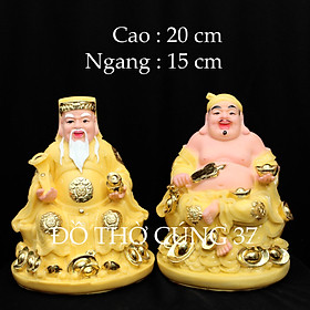 Mua   Cao 20 cm   TƯỢNG THẦN TÀI  THỔ ĐỊA  MÀU VÀNG - ĐẾ TRÒN   BỘT ĐÁ + COMPOSITE  