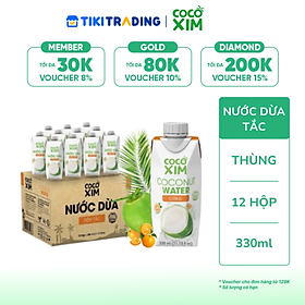 Thùng 12 Hộp Nước Dừa Cocoxim Tắc (330ml x12 Hộp)
