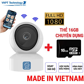Camera IP Wifi VNPT Technology ONE HOME HVIP01 xoay 360 quan sát rõ ngày và đêm kèm thẻ nhớ hàng Việt Nam