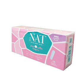 Băng vệ sinh Tampons NAT Super plus không cần đẩy 16 miếng/hộp - 100% bông hữu cơ