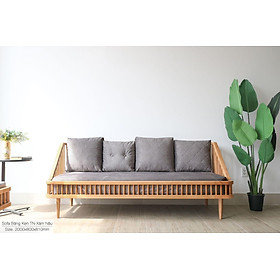 Sofa băng gỗ nệm Juno Sofa Model 2024 Dài 2m x 80 x 81 cm bao gồm 4 gối tựa vuông