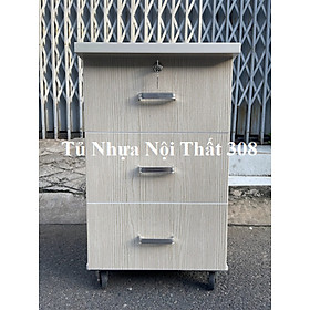 Tủ, Kệ Đầu Giường Nhựa Đài Loan Cao 70cm Ngang 42cm Sâu 42cm Màu Gỗ Sồi K114