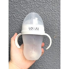 [KHÔNG BAO GỒM ĐẦU MUỖNG VÀ TY ỐNG HÚT] Bình sữa Loluli silicon siêu mềm cho bé chống sặc có ống hút 360 độ có quai 240ml