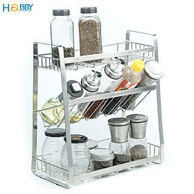 Hình ảnh Kệ đựng gia vị 3 tầng để chai lọ nhà bếp đa năng Hobby Home Decor 3TGV inox 304