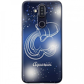 Ốp lưng dành cho Nokia 8.1 mẫu Cung hoàng đạo Aquarius (xanh)