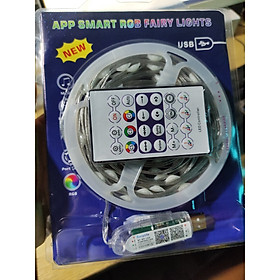 Cuộn nháy Led đuổi 10M Dây đèn RGB 5V nháy theo nhạc, âm thanh bên ngoài chống nước chỉnh app điện thoại.