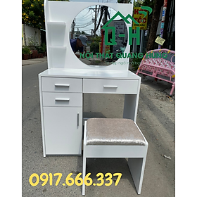 Mua BÀN TRANG ĐIỂM  KÍNH TRÒN GỖ MDF MÀU TRẮNG DÀNH CHO CHỊ EM
