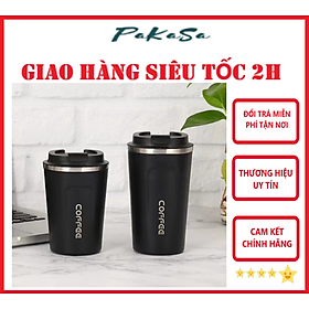 Ly Giữ Nhiệt COFFEE Inox 304 Dung Tích 510ml Cao Cấp Kiểu Dáng Hàn Quốc Cầm Tay Sang Trọng - Chính Hãng  - Màu Đen