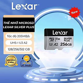 Mua Thẻ nhớ microSD Lexar Silver Plus 128GB/ 256GB/ 512GB U3 A2  tốc độ đọc 205Mb/s - Hàng chính hãng