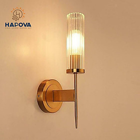 Đèn ngủ treo tường, đèn tường trang trí pha lê đơn HAPOVA DUVIS 1267/1 + Tặng kèm bóng LED AS vàng