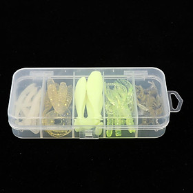 30pcs Soft Shrimp Fishing Lures Luminous Earthworms for Fishing Hooks Jigs