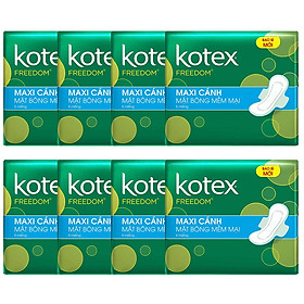 Combo 8 Gói Băng Vệ Sinh Kotex Freedom Maxi Cánh (8 Miếng / Gói)