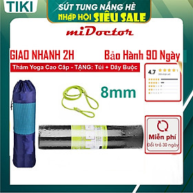 Thảm Tập YoGa Dày 8mm miDoctor CHỌN MÀU + Bao Thảm Tập Yoga + Dây Thảm Tập Yoga (Túi, Dây Giao Màu Ngẫu Nhiên)