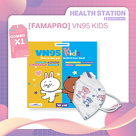 FAMAPRO VN95 KIDS - 10 CÁI HỘP - Khẩu trang y tế trẻ em kháng khuẩn 4 lớp