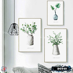 Mua Bộ 3 tranh canvas treo tường Decor Hoa lá phong cách scandinavian – DC040