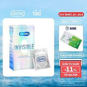 Bao cao su Durex Invisible Extra Thin Extra Sensitive 1 Hộp 10 Bao