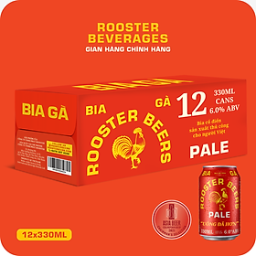 Rooster Beers Pale (Bia Gà Pale) Thùng 12 Lon x 330ml