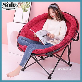 Mua Ghế thư giãn đệm nhung Papasan dùng cho phòng khách  ngoài trời phong cách Bắc Âu - Ghế thư giãn nệm tròn gấp gọn tiện lợi - Có Ảnh Thật