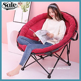 Ghế thư giãn đệm nhung Papasan dùng cho phòng khách, ngoài trời phong cách Bắc Âu - Ghế thư giãn nệm tròn gấp gọn tiện lợi - Có Ảnh Thật