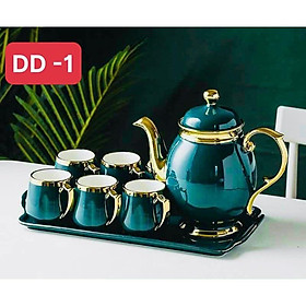 Mua Bộ ấm trà gốm sứ cao cấp  phong cách hoàng gia Châu Âu.