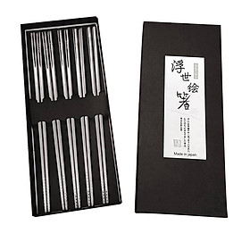 Mua 2 bộ 5 đôi đũa inox đặc ruột - Tặng bát inox ăn cơm nội địa Nhật Bản