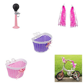 Children's Kids Bike Scooter Streamers Handlebar Horn Hooter Bell Basket