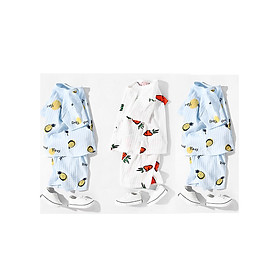 combo 03 bộ quần áo dài tay cotton giấy cho bé gái 6-16kg
