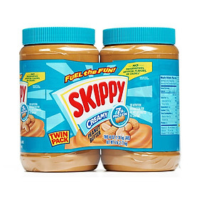 [Date 02/2025] Set 2 Hộp Bơ Đậu Phộng Mịn Skippy Cream Peanut Butter của Mỹ 2.72kg