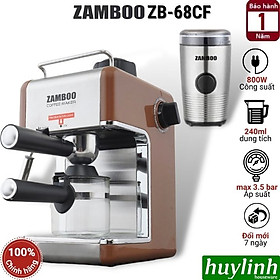 Combo máy pha cà phê Espresso Zamboo ZB-68CF + máy xay ZB100g - hàng chính hãng