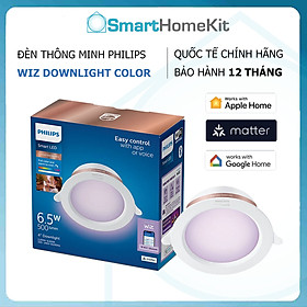 Đèn âm trần thông minh Wiz Downlight Full Color 16 triệu màu Wifi & Matter, BH 1 Năm