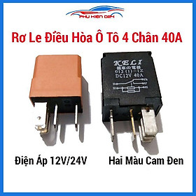 Rơ le, relay điều hòa ô tô 4 chân chịu dòng 40A điện áp 12V 24V hai màu đỏ