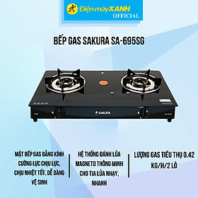 Bếp ga đôi Sakura SA-695SG - Hàng Chính Hãng