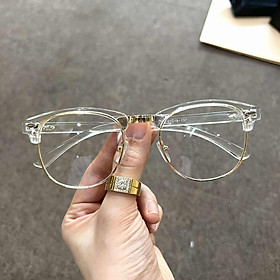 Kính thời trang Trong suốt dáng nửa viền cổ điển