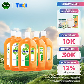 Combo 6 Dung dịch diệt khuẩn đa năng Dettol 1L
